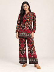 Printed Asymmetric Top With Palazzo Set