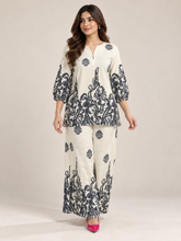 Women Stylish Navy Blue Printed Co-ord Set