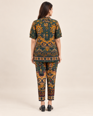Printed Asymmetric Top With Palazzo Set