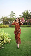 Women's Brown Cotton Co Ord Set For Women