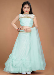 Febify Beauteous Blue Fancy Work Party Wear Kurti