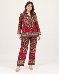 Printed Asymmetric Top With Palazzo Set