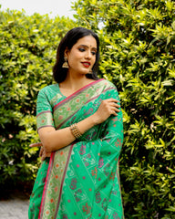 Zari Green Patola Silk Classic Saree