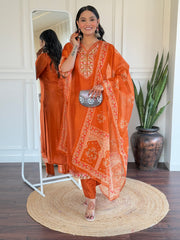 Kesari Noor Embroidered Kurta Set with Jacquard Dupatta