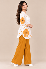Ethnic Charm with Women’s Stylish Printed Yellow Co-ord Set