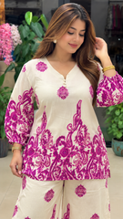 Women Stylish Pink Printed Co-ord Set