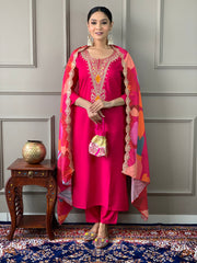 Gulnaar Rani Embroidered Kurta Set with Printed Dupatta