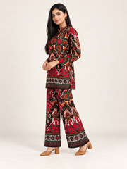Printed Asymmetric Top With Palazzo Set