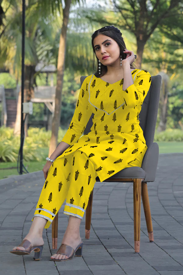 Yellow Women Printed Co-Ord Set