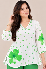 Ethnic Charm with Women’s Stylish Printed Green Co-ord Set