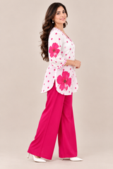 Ethnic Charm with Women’s Stylish Printed Maroon Co-ord Set