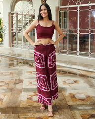 Wine Waves Shibori Co-ord Set