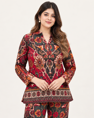 Printed Asymmetric Top With Palazzo Set