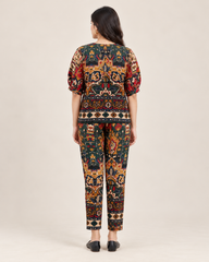 Printed Asymmetric Top With Palazzo Set