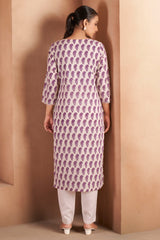 Wine Ivory Paisley Printed Kurta