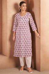 Wine Ivory Paisley Printed Kurta
