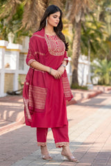 Blush Royale Embroidered Chanderi Kurta Set