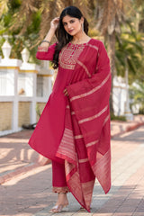 Blush Royale Embroidered Chanderi Kurta Set