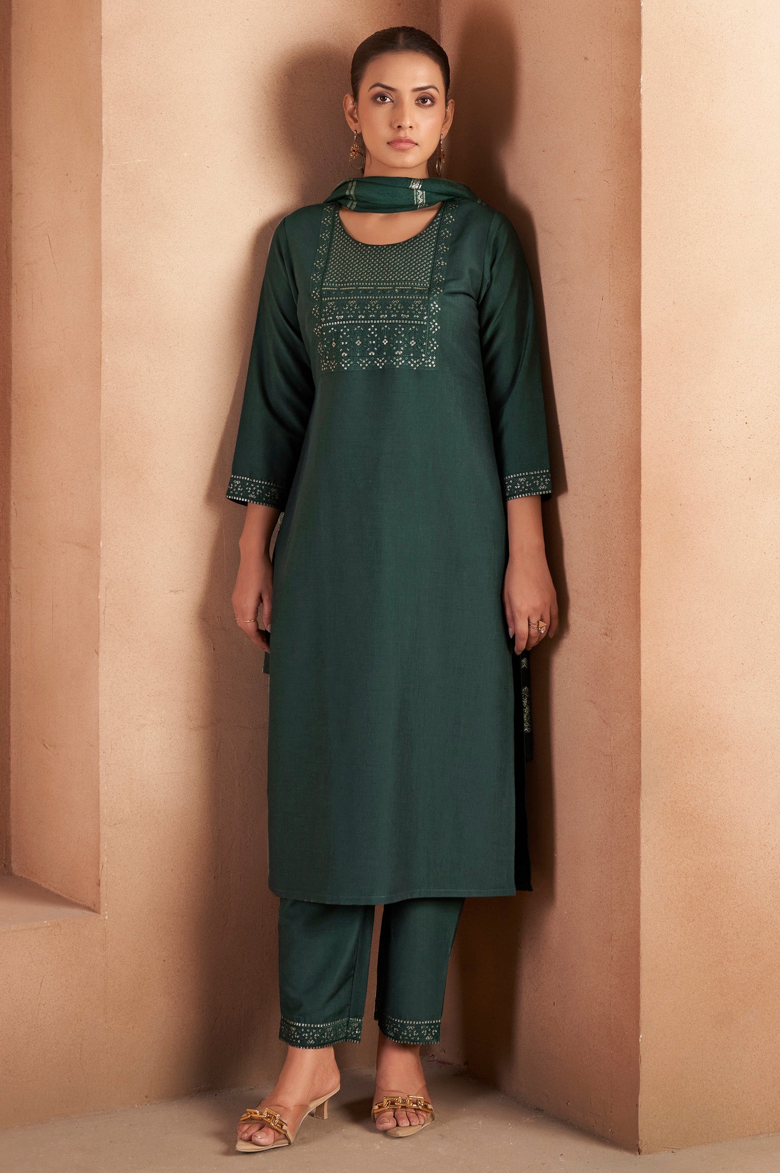 Emerald Royale Sequined Kurta Set