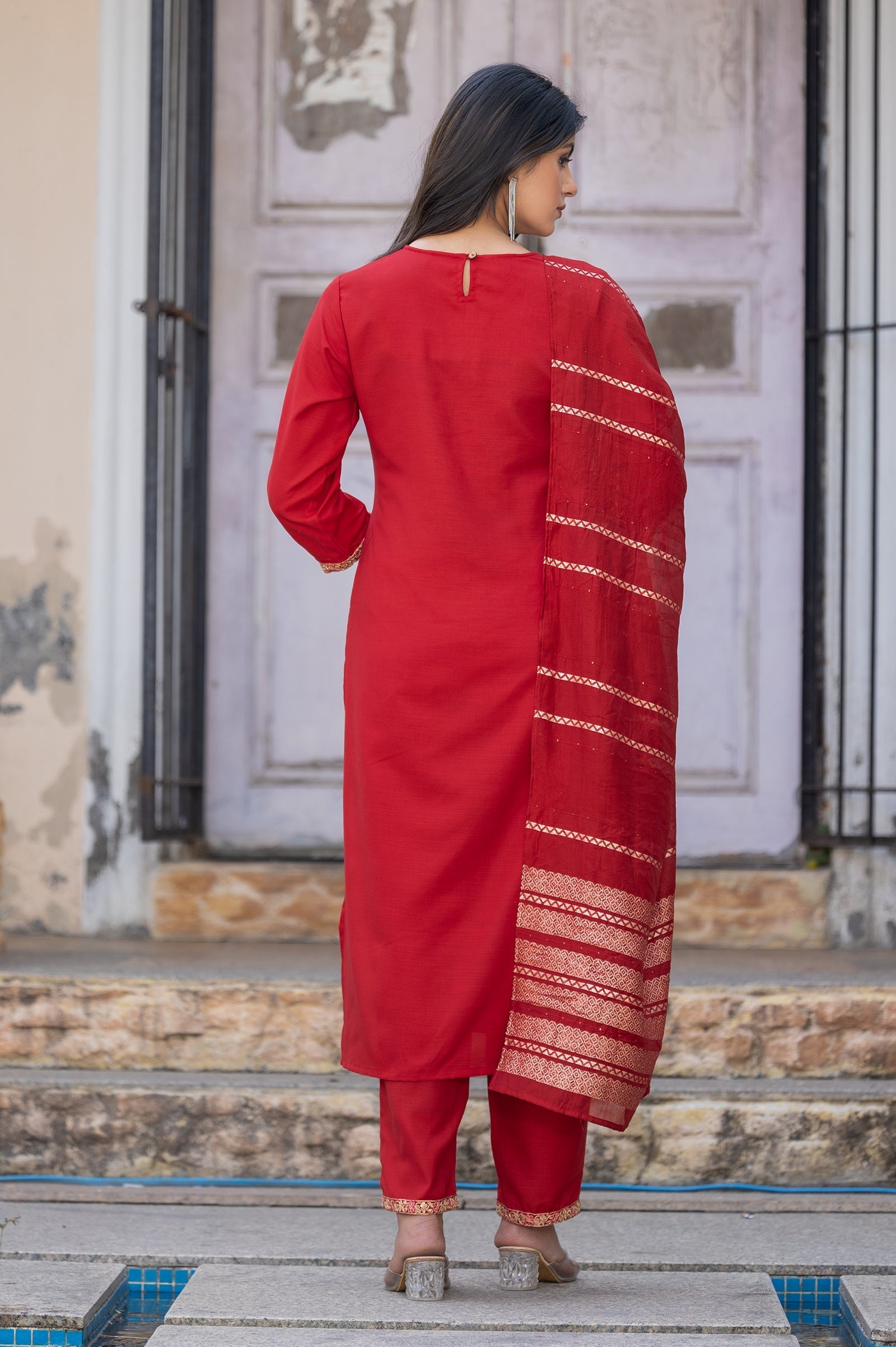 Ruby Royale Embroidered Kurta Set