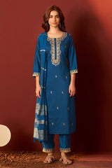 Azure Royale Embroidered Kurta Set
