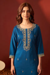Azure Royale Embroidered Kurta Set