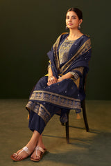 Midnight Royale Jacquard Kurta Set