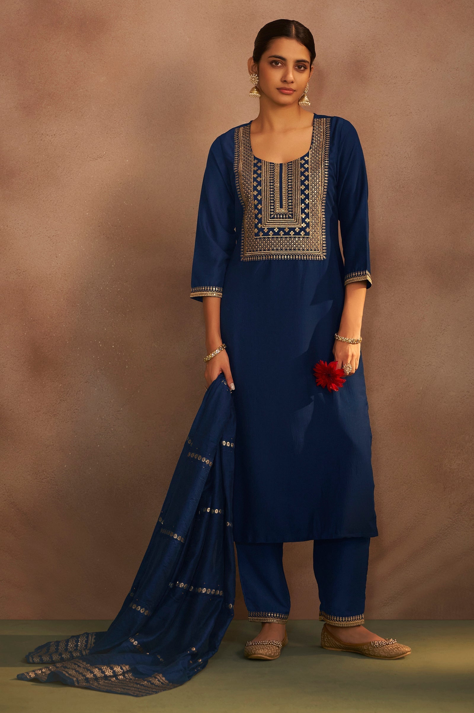 Midnight Royale Embroidered Kurta Set
