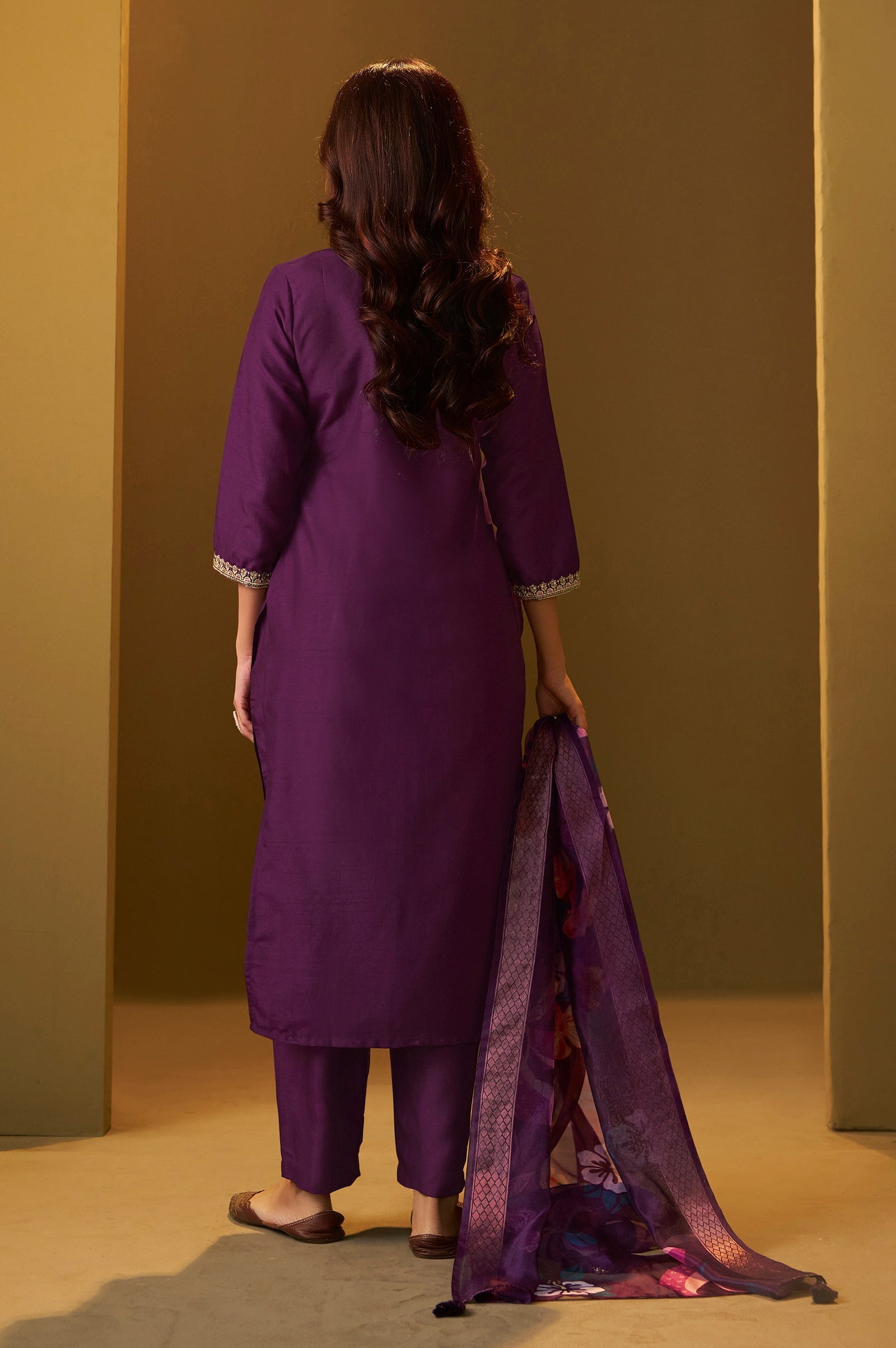 Burgundy Royale Embroidered Kurta Set