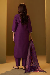 Burgundy Royale Embroidered Kurta Set
