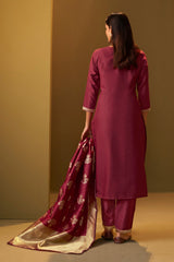 Ruby Royale Jacquard Kurta Set
