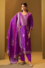 Royal Amethyst Jacquard Kurta Set