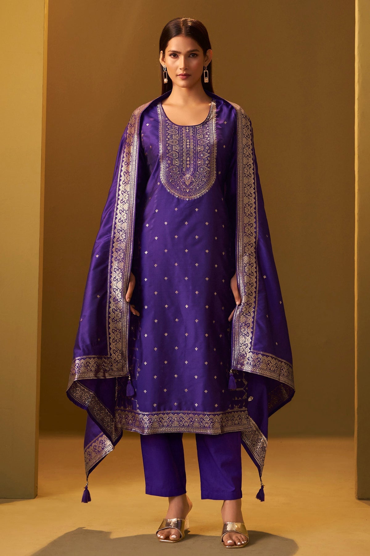 Midnight Royale Jacquard Kurta Set
