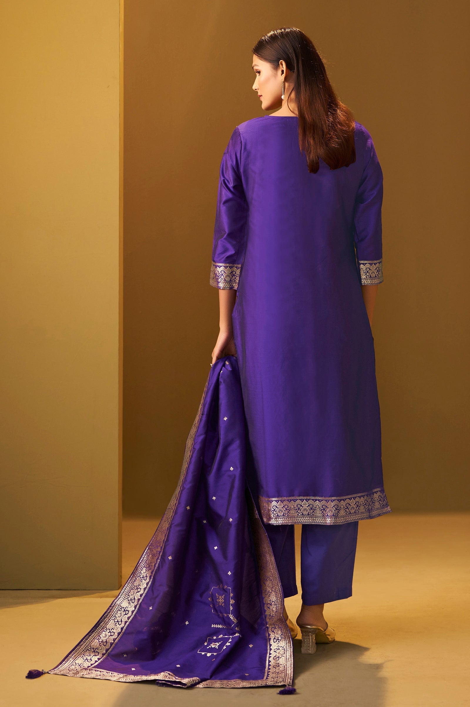 Midnight Royale Jacquard Kurta Set