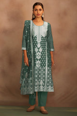 Sage Royale Jacquard Kurta Set