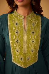 Emerald Royale Embroidered Kurta Set