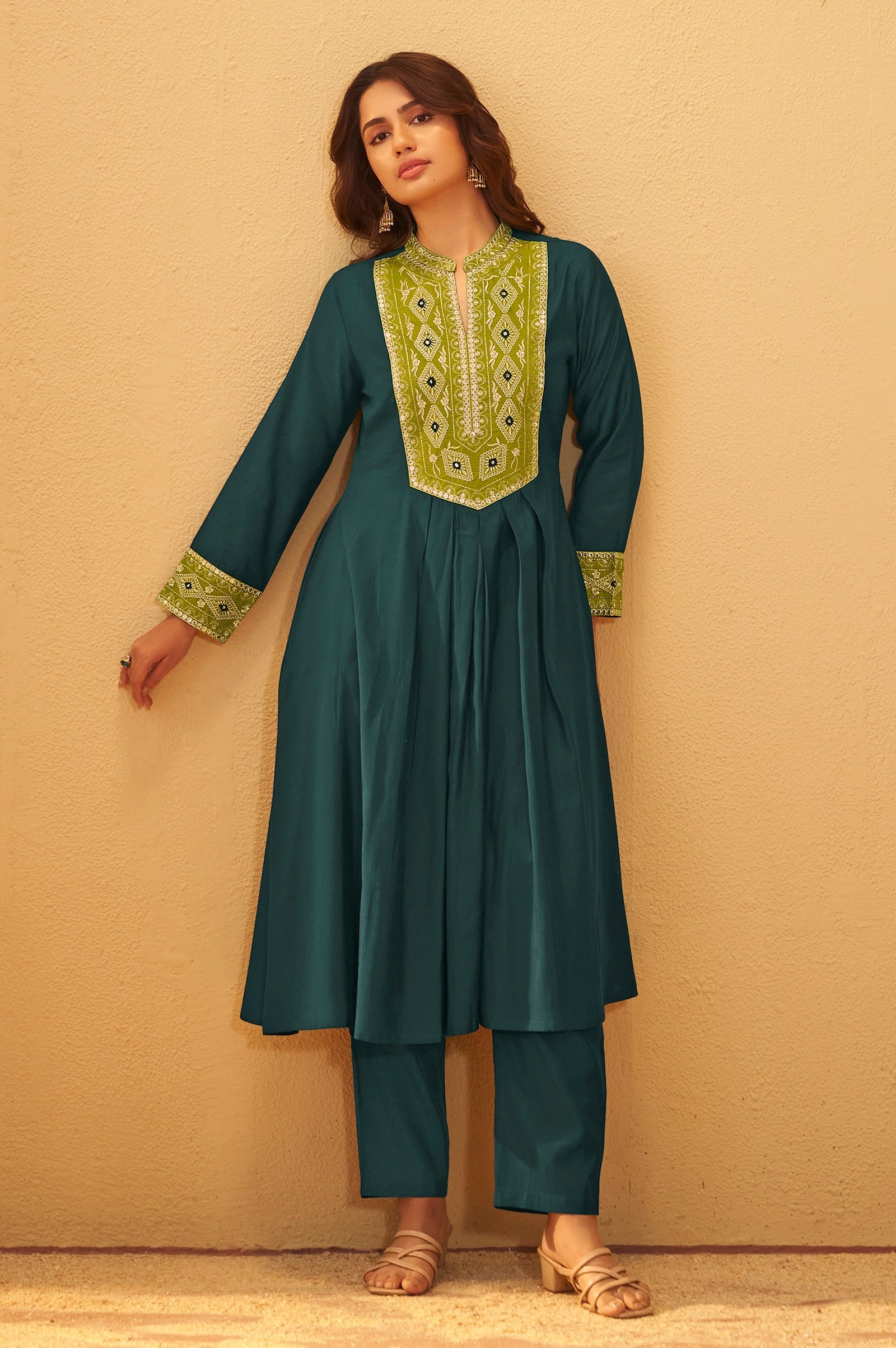 Emerald Royale Embroidered Kurta Set
