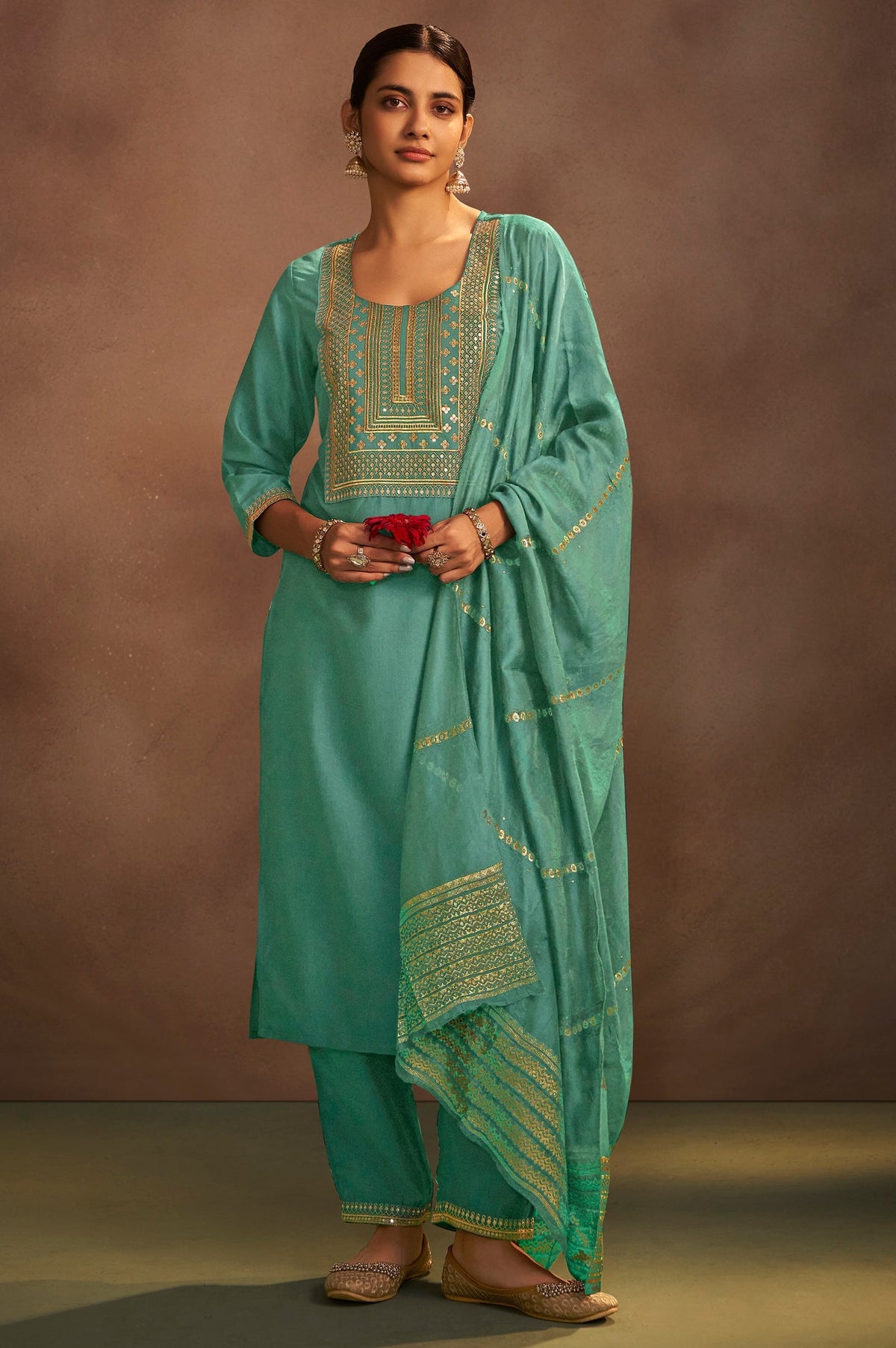 Pista Royale Embroidered Kurta Set