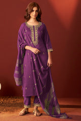 Royal Orchid Embroidered Kurta Set