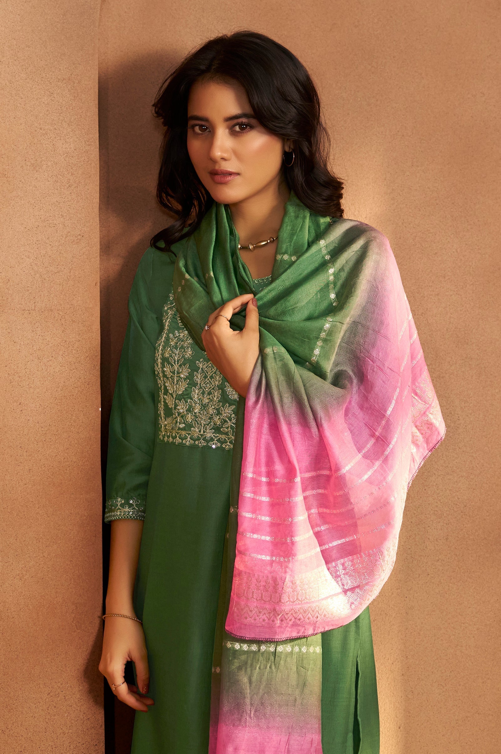 Emerald Royale Embroidered Kurta Set