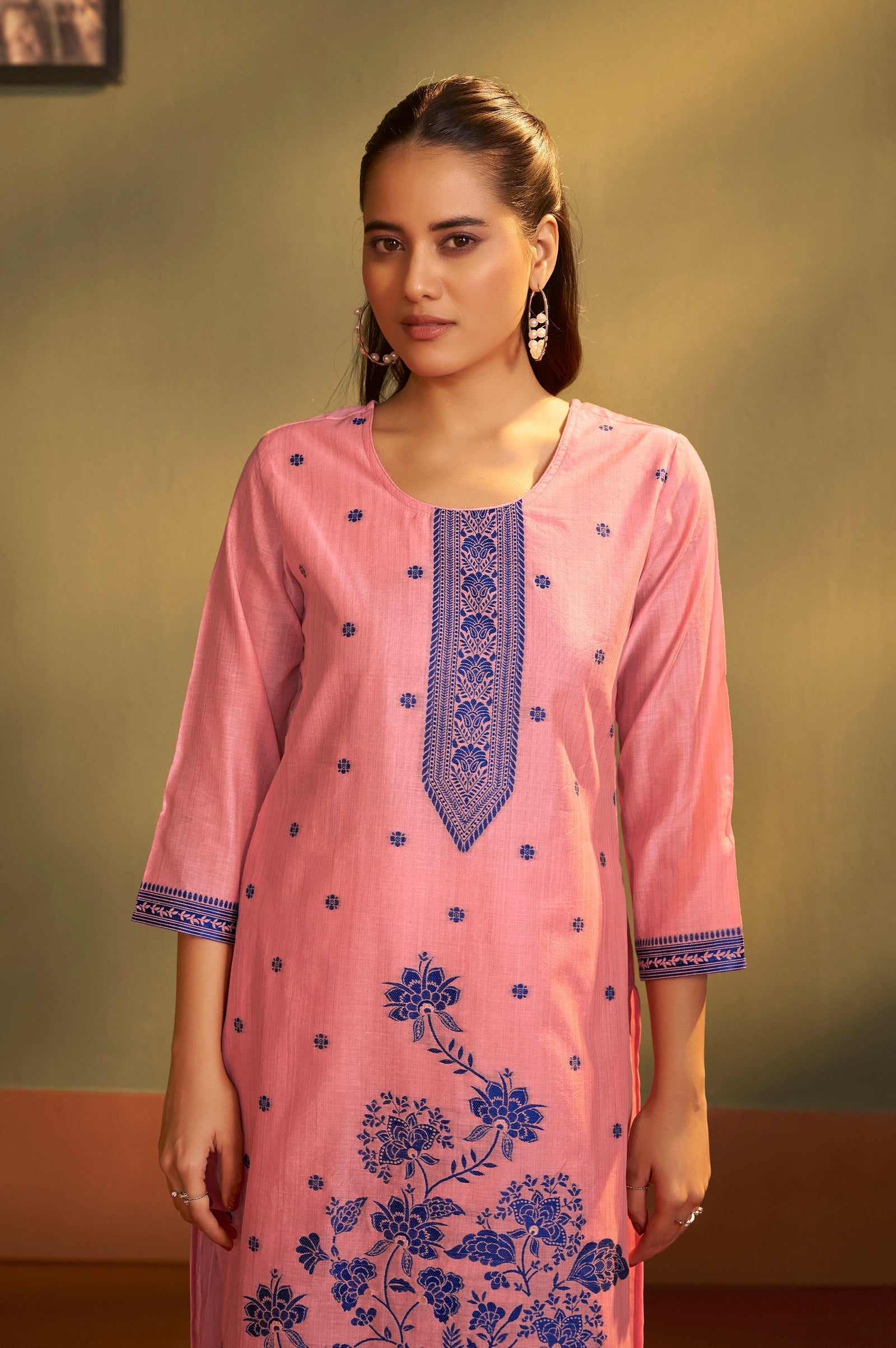 Blush Royale Jacquard Kurta Set
