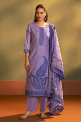 Lilac Royale Jacquard Kurta Set