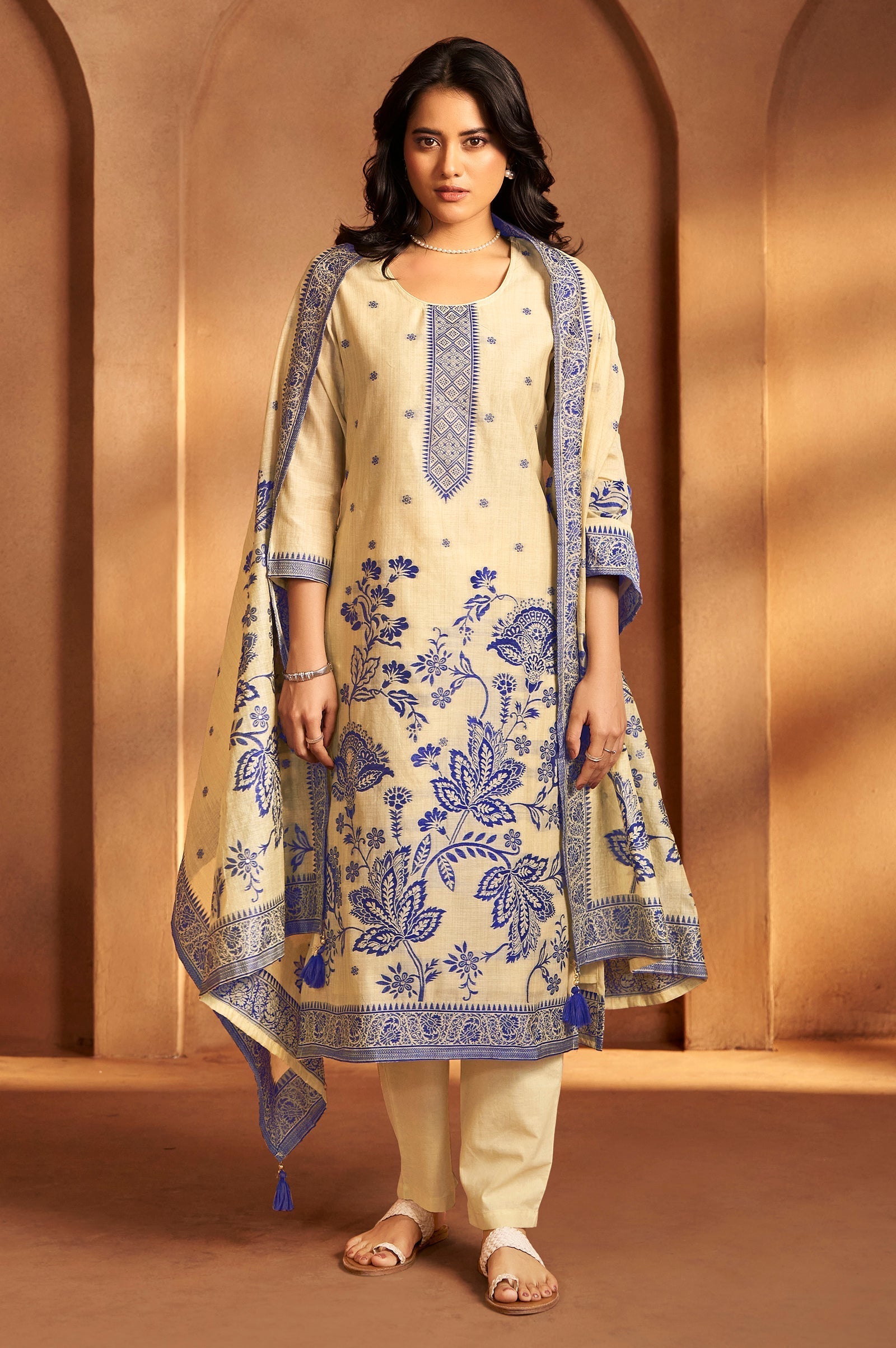 Ivory Royale Jacquard Kurta Set