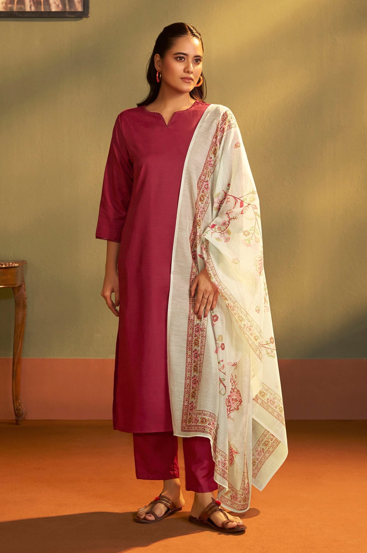 Terracotta Royale Chanderi Kurta Set
