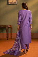 Royal Orchid Embroidered Kurta Set