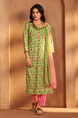 Pista Bloom Printed Kurta Set