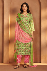 Pista Bloom Printed Kurta Set