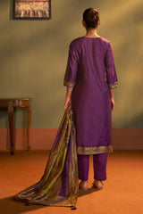 Burgundy Royale Jacquard Kurta Set