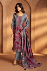 Vintage Wine Jacquard Kurta Set