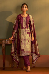 Maroon Royale Jacquard Kurta Set